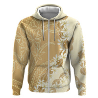 Heiva i Tahiti Hoodie Tahitian Tiare Maori Cowrie Lei Brown