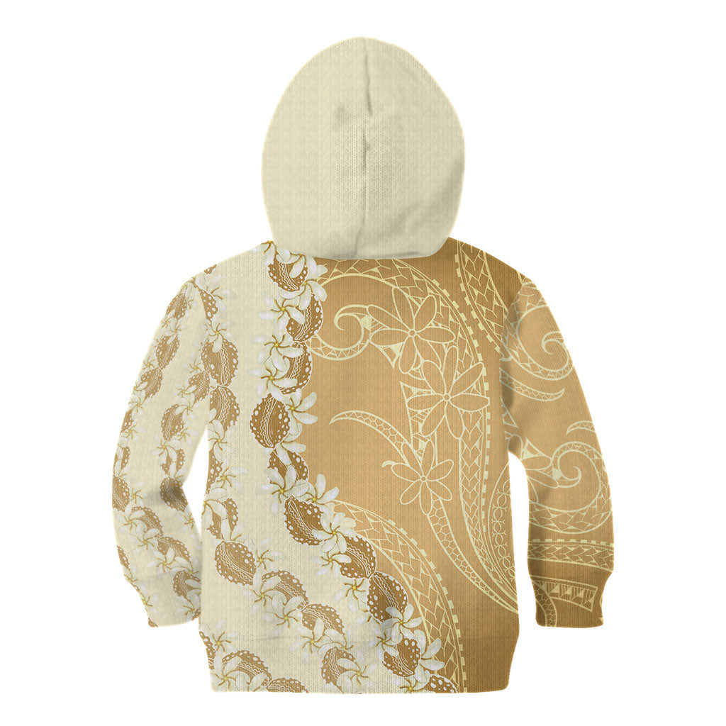 Heiva i Tahiti Kid Hoodie Tahitian Tiare Maori Cowrie Lei Brown