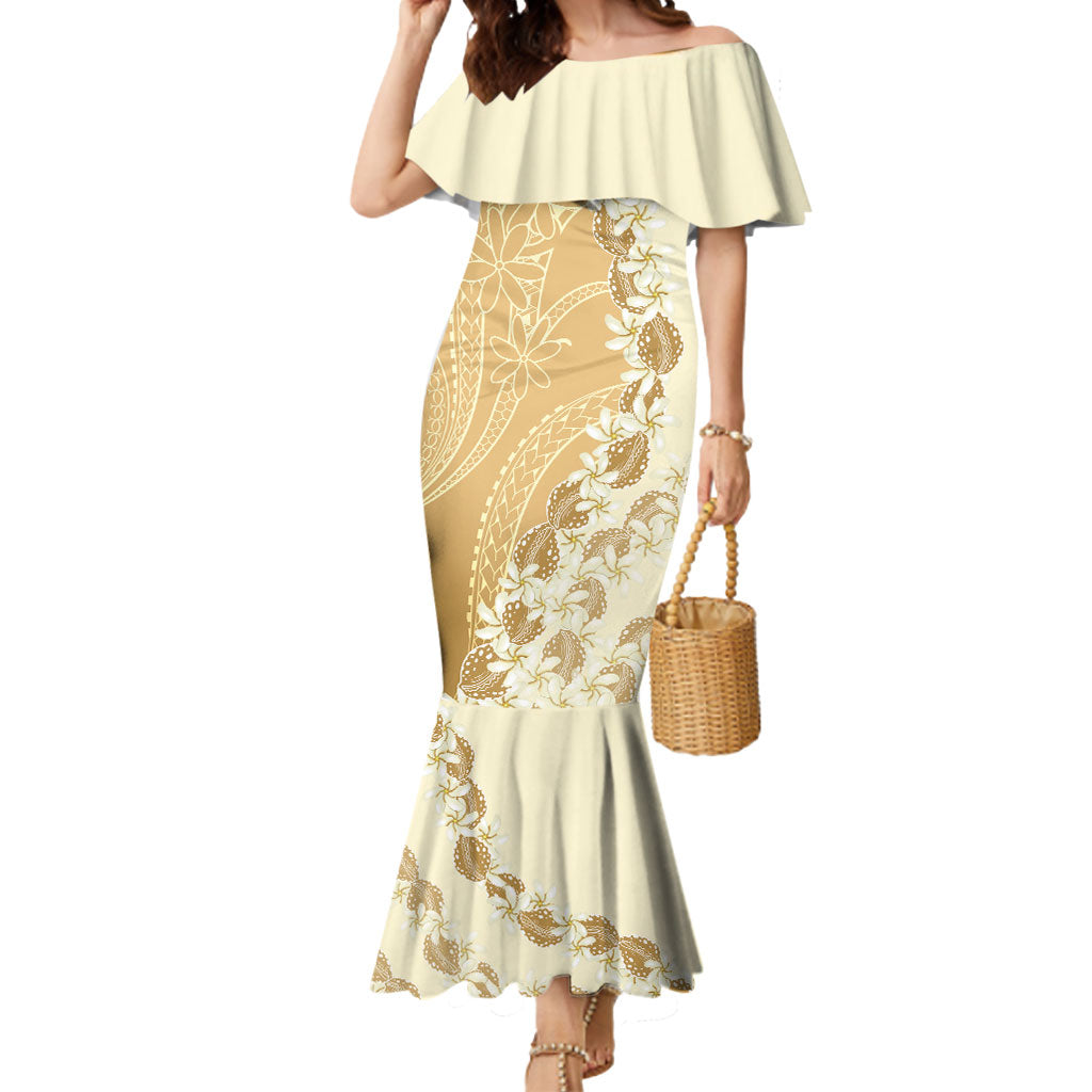 Heiva i Tahiti Mermaid Dress Tahitian Tiare Maori Cowrie Lei Brown LT14 Women Brown - Polynesian Pride