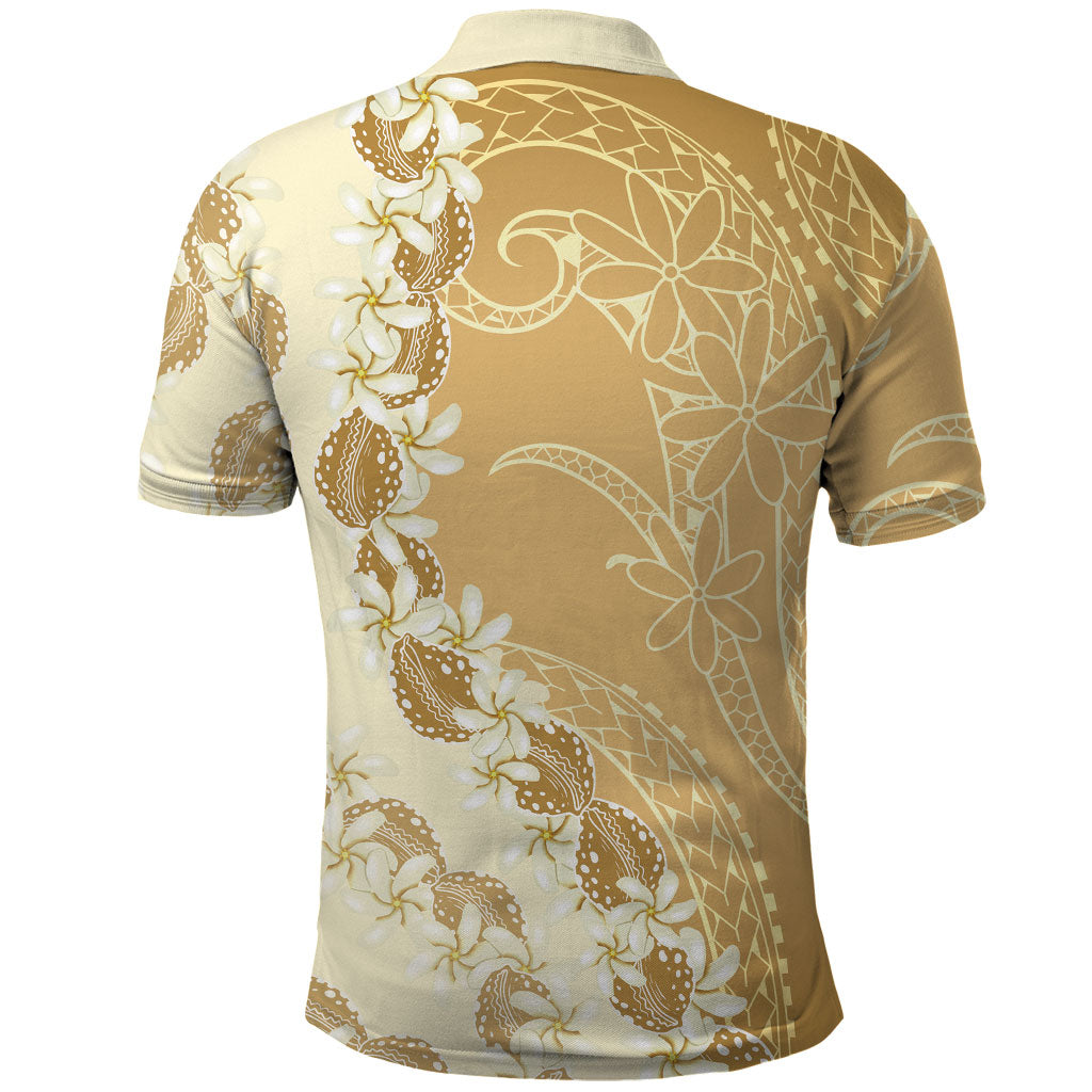 Heiva i Tahiti Polo Shirt Tahitian Tiare Maori Cowrie Lei Brown