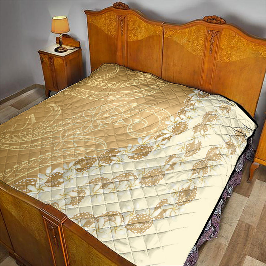Heiva i Tahiti Quilt Tahitian Tiare Maori Cowrie Lei Brown