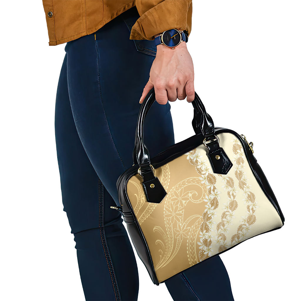 Heiva i Tahiti Shoulder Handbag Tahitian Tiare Maori Cowrie Lei Brown