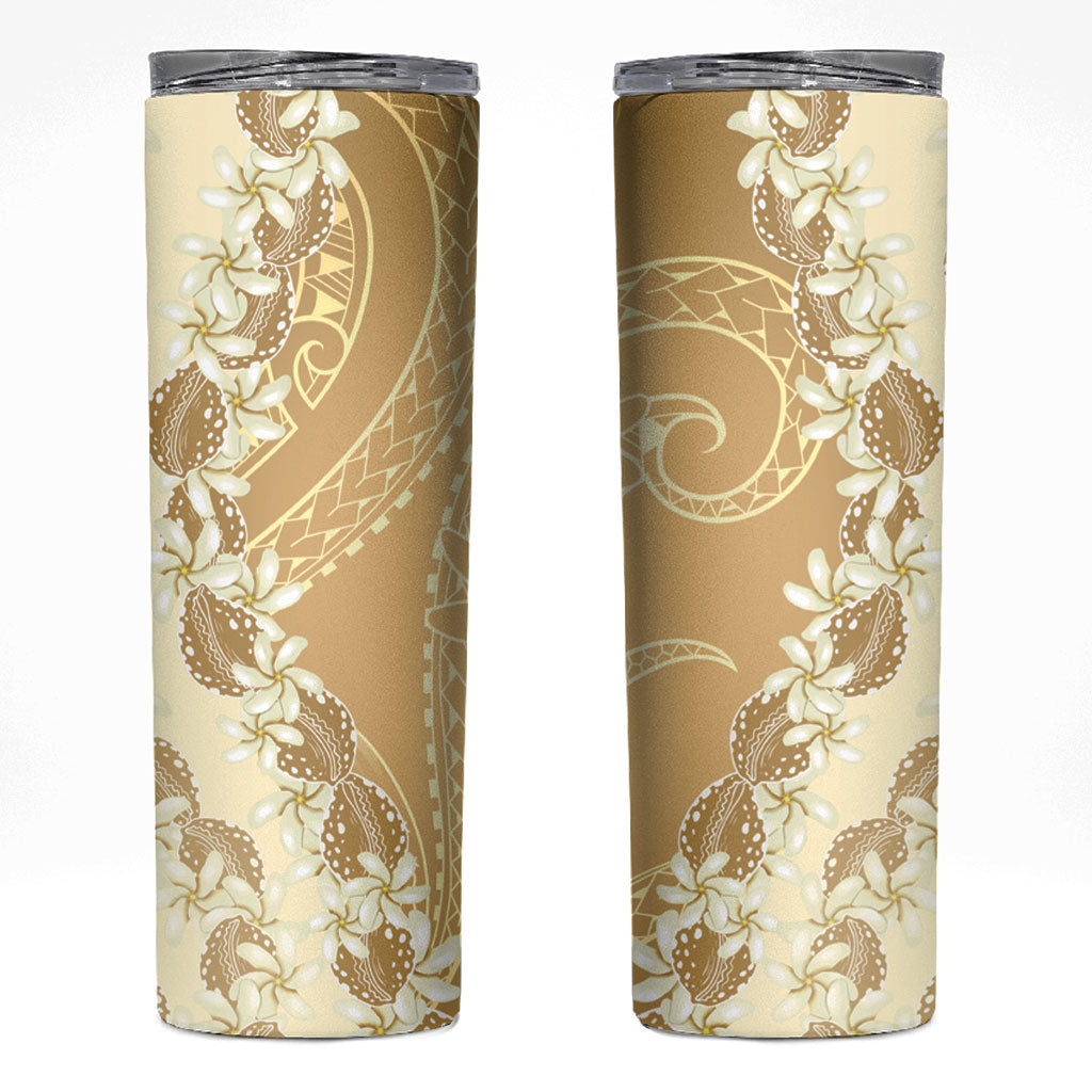 Heiva i Tahiti Skinny Tumbler Tahitian Tiare Maori Cowrie Lei Brown LT14 Brown - Polynesian Pride