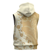 Heiva i Tahiti Sleeveless Zip Hoodie Tahitian Tiare Maori Cowrie Lei Brown LT14 - Polynesian Pride