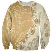 Heiva i Tahiti Sweatshirt Tahitian Tiare Maori Cowrie Lei Brown