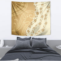 Heiva i Tahiti Tapestry Tahitian Tiare Maori Cowrie Lei Brown