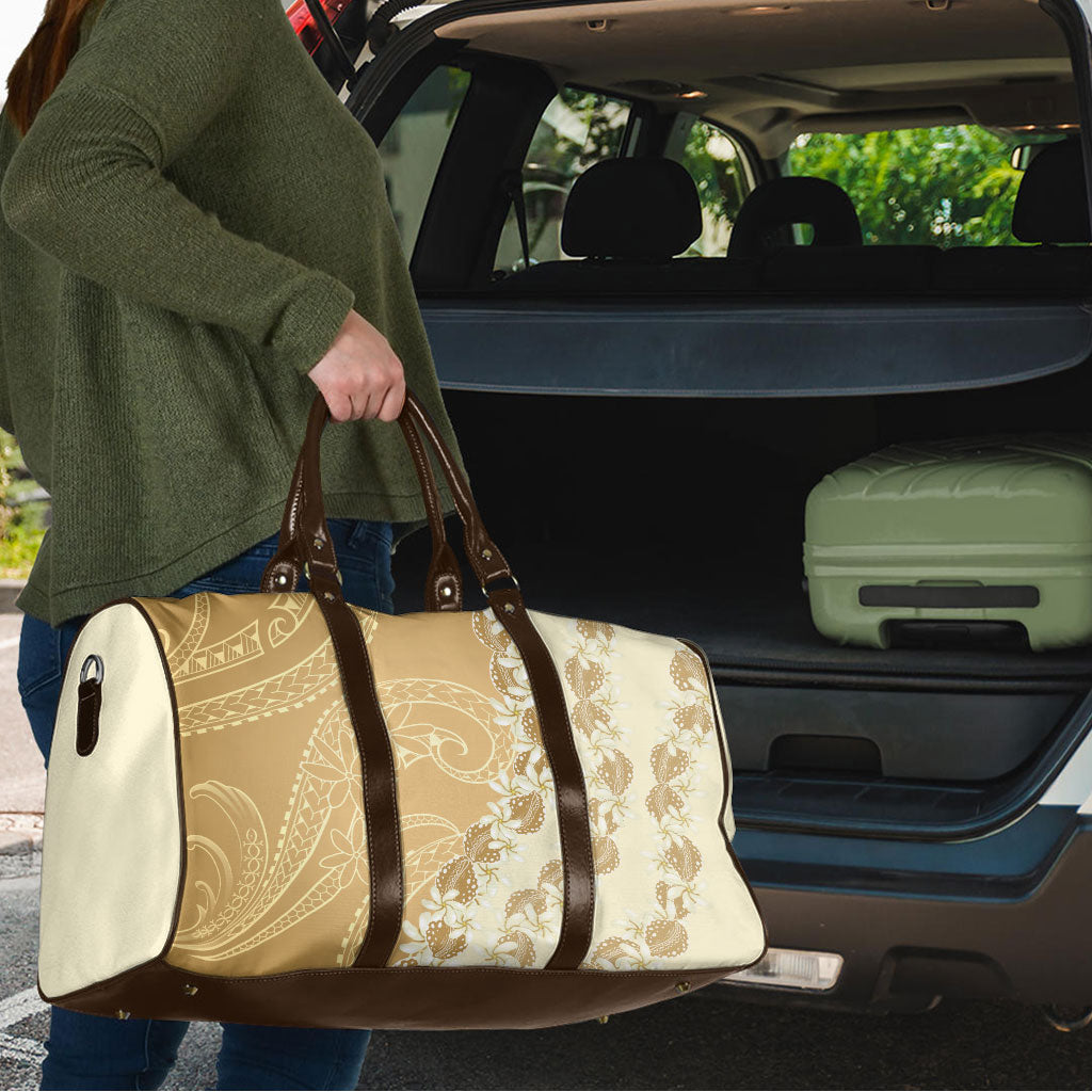 Heiva i Tahiti Travel Bag Tahitian Tiare Maori Cowrie Lei Brown