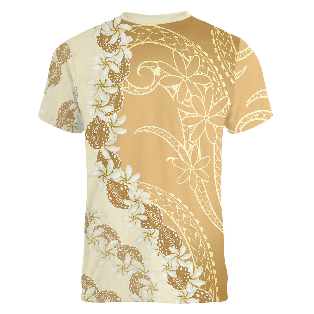 Heiva i Tahiti Women V-Neck T-Shirt Tahitian Tiare Maori Cowrie Lei Brown LT14 - Polynesian Pride