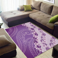 Heiva i Tahiti Area Rug Tahitian Tiare Maori Cowrie Lei Purple