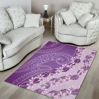Heiva i Tahiti Area Rug Tahitian Tiare Maori Cowrie Lei Purple