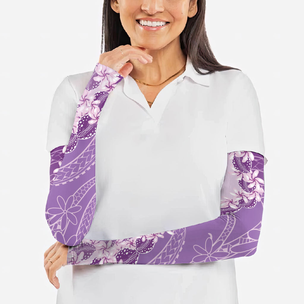 Heiva i Tahiti Arm Sleeves Tahitian Tiare Maori Cowrie Lei Purple