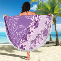 Heiva i Tahiti Beach Blanket Tahitian Tiare Maori Cowrie Lei Purple