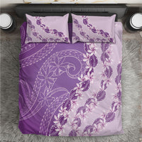 Heiva i Tahiti Bedding Set Tahitian Tiare Maori Cowrie Lei Purple