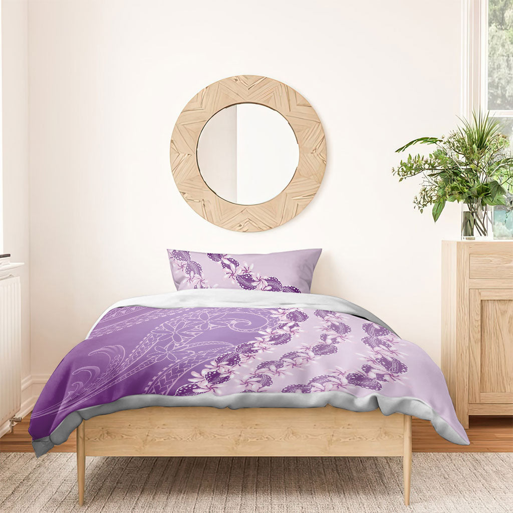 Heiva i Tahiti Bedding Set Tahitian Tiare Maori Cowrie Lei Purple