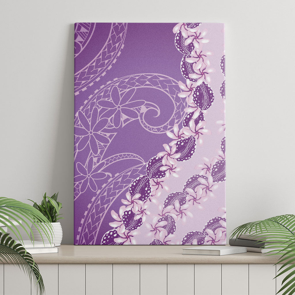 Heiva i Tahiti Canvas Wall Art Tahitian Tiare Maori Cowrie Lei Purple