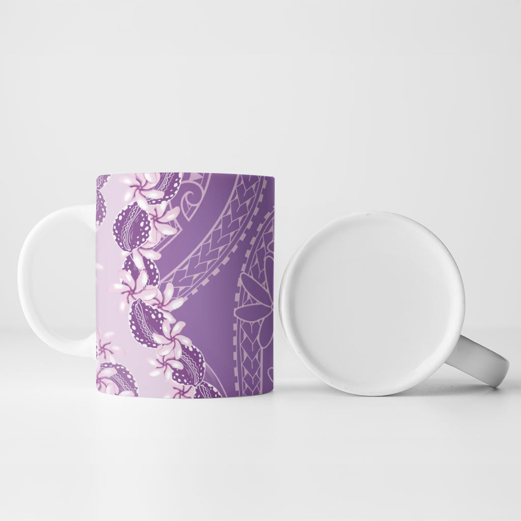 Heiva i Tahiti Ceramic Mug Tahitian Tiare Maori Cowrie Lei Purple