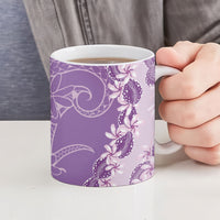 Heiva i Tahiti Ceramic Mug Tahitian Tiare Maori Cowrie Lei Purple