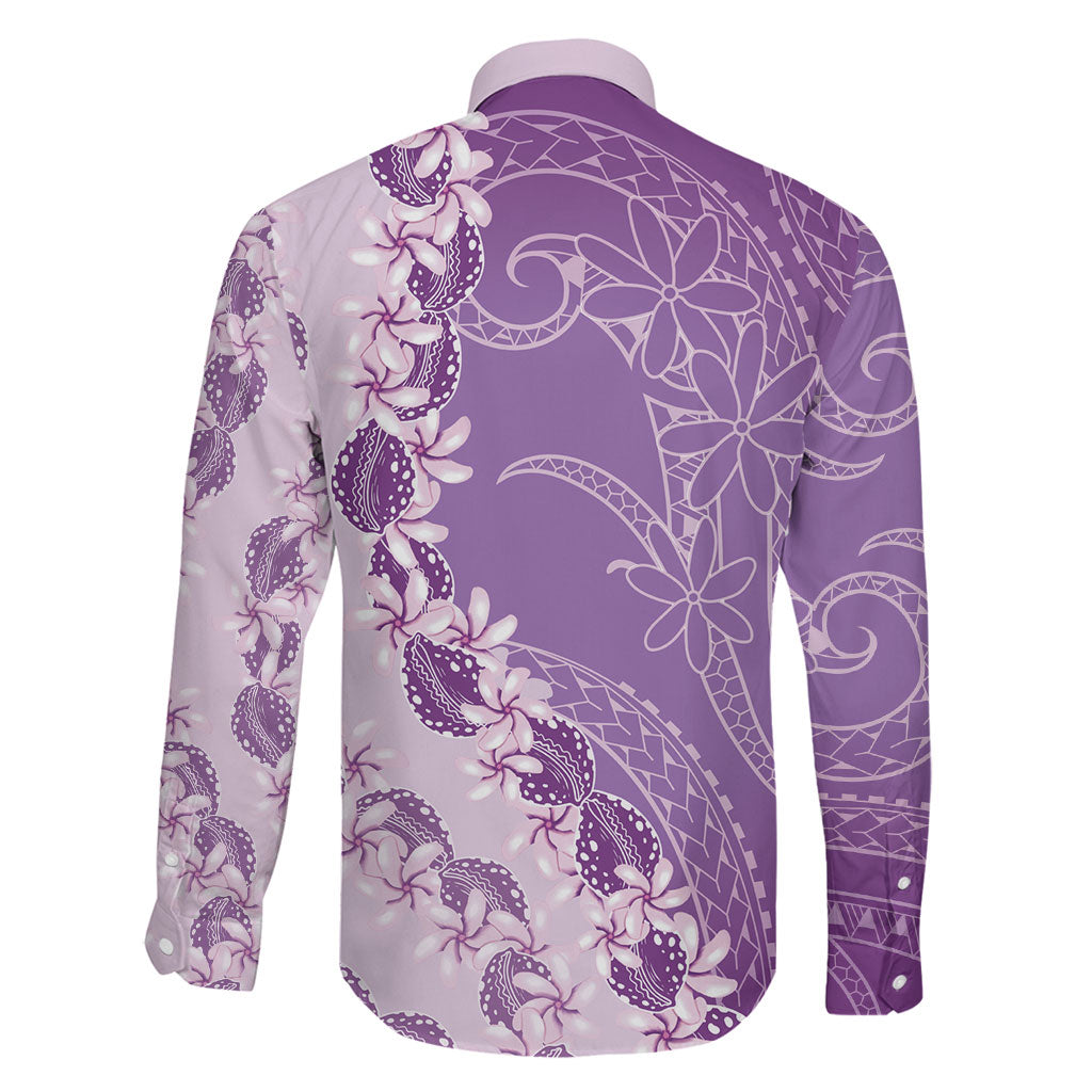 Heiva i Tahiti Family Matching Off Shoulder Short Dress and Hawaiian Shirt Tahitian Tiare Maori Cowrie Lei Purple LT14 - Polynesian Pride