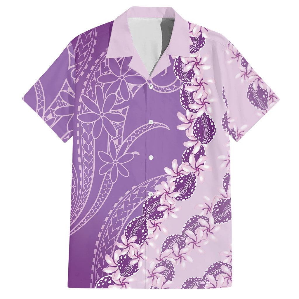 Heiva i Tahiti Hawaiian Shirt Tahitian Tiare Maori Cowrie Lei Purple
