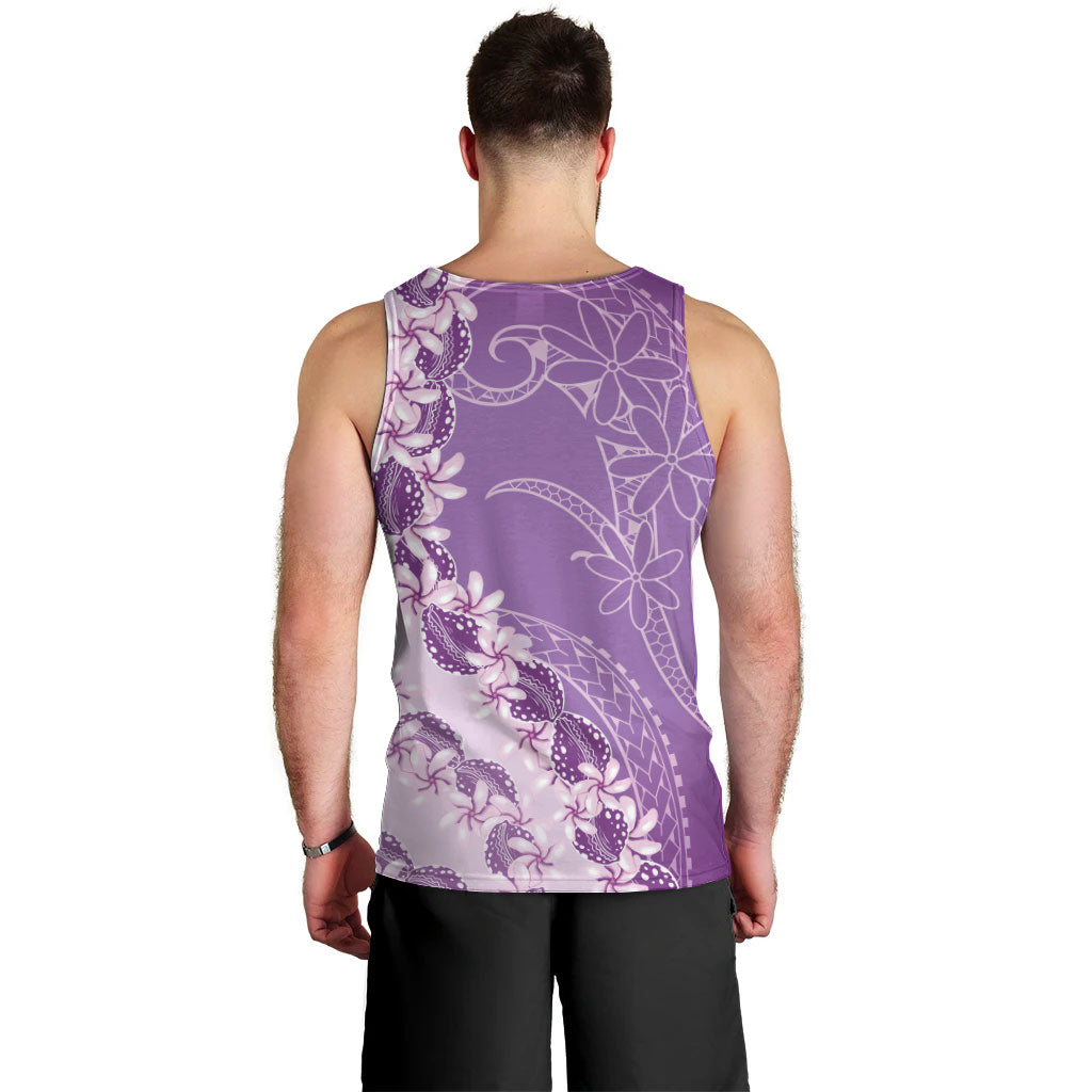 Heiva i Tahiti Men Tank Top Tahitian Tiare Maori Cowrie Lei Purple