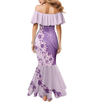 Heiva i Tahiti Mermaid Dress Tahitian Tiare Maori Cowrie Lei Purple LT14 - Polynesian Pride