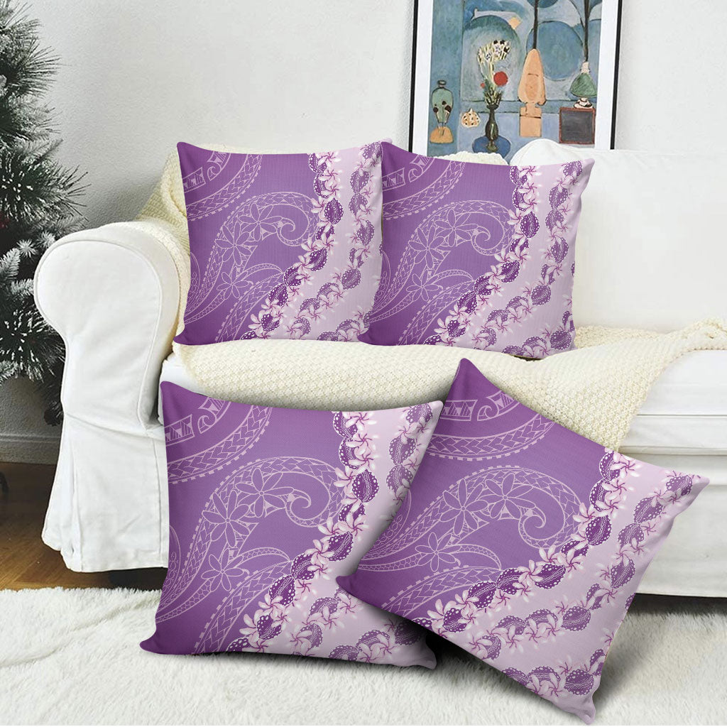 Heiva i Tahiti Pillow Cover Tahitian Tiare Maori Cowrie Lei Purple