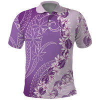 Heiva i Tahiti Polo Shirt Tahitian Tiare Maori Cowrie Lei Purple LT14 Purple - Polynesian Pride
