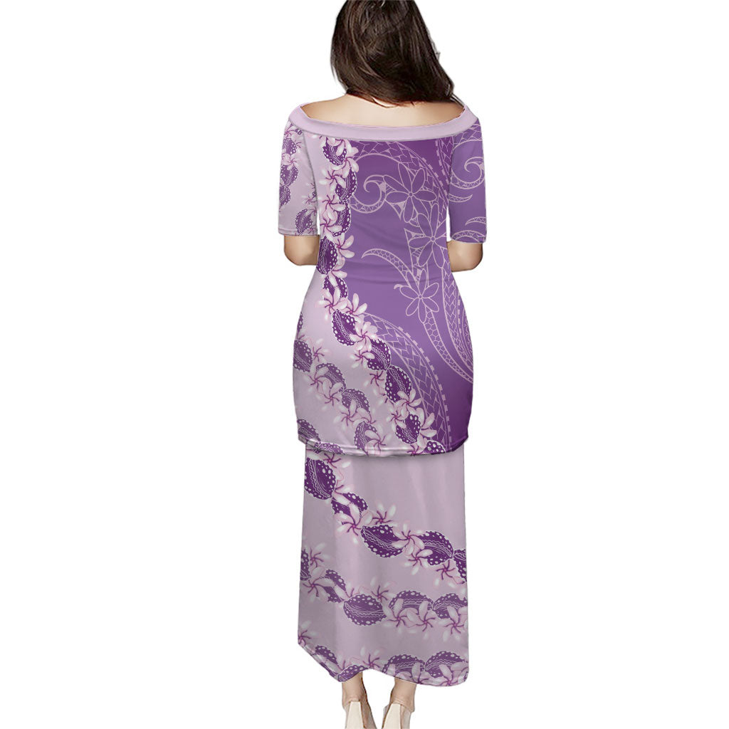 Heiva i Tahiti Puletasi Tahitian Tiare Maori Cowrie Lei Purple