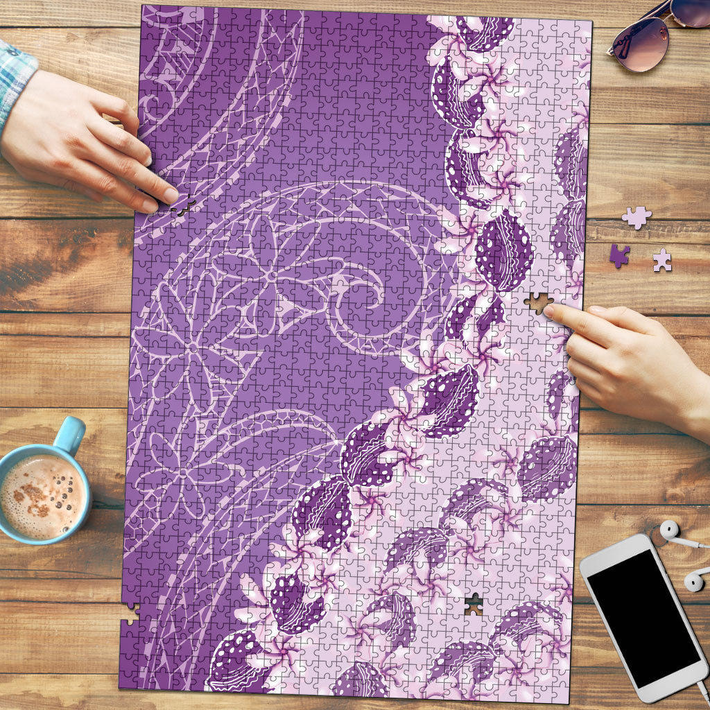 Heiva i Tahiti Puzzle Tahitian Tiare Maori Cowrie Lei Purple