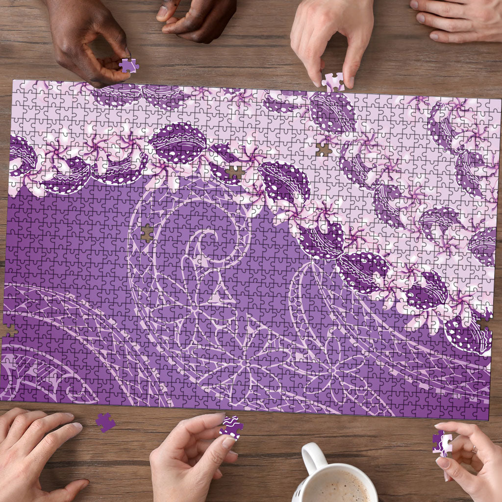 Heiva i Tahiti Puzzle Tahitian Tiare Maori Cowrie Lei Purple