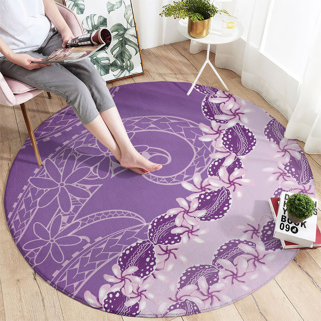 Heiva i Tahiti Round Carpet Tahitian Tiare Maori Cowrie Lei Purple LT14 - Polynesian Pride