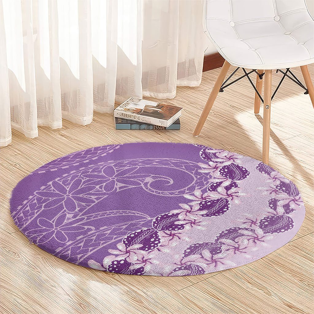 Heiva i Tahiti Round Carpet Tahitian Tiare Maori Cowrie Lei Purple LT14 - Polynesian Pride