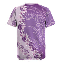 Heiva i Tahiti Rugby Jersey Tahitian Tiare Maori Cowrie Lei Purple