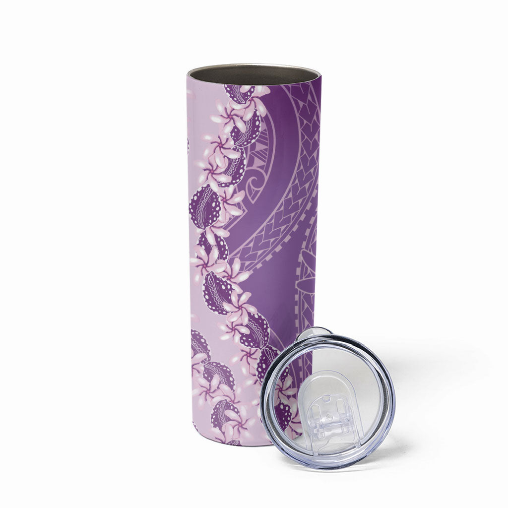 Heiva i Tahiti Skinny Tumbler Tahitian Tiare Maori Cowrie Lei Purple LT14 - Polynesian Pride