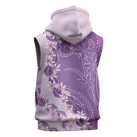 Heiva i Tahiti Sleeveless Zip Hoodie Tahitian Tiare Maori Cowrie Lei Purple