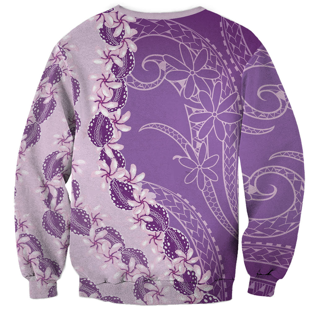Heiva i Tahiti Sweatshirt Tahitian Tiare Maori Cowrie Lei Purple