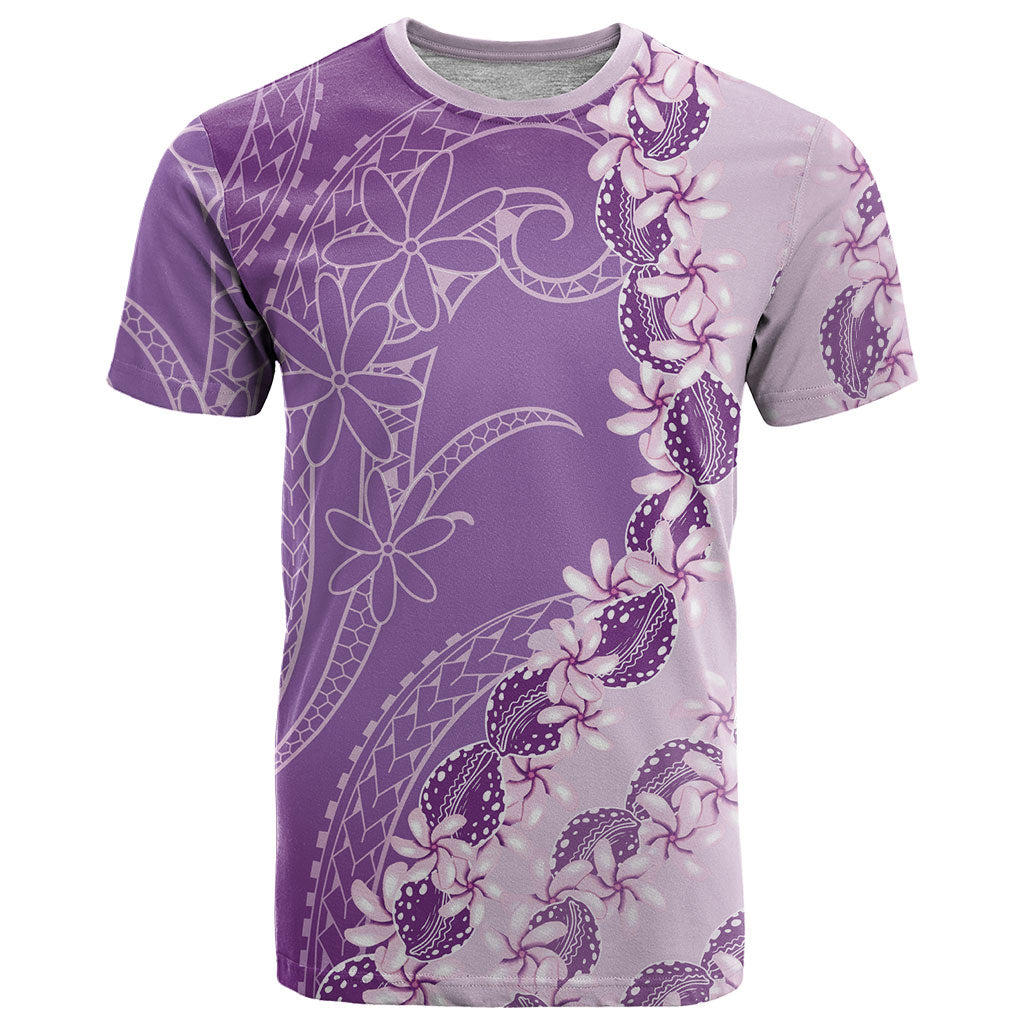 Heiva i Tahiti T Shirt Tahitian Tiare Maori Cowrie Lei Purple