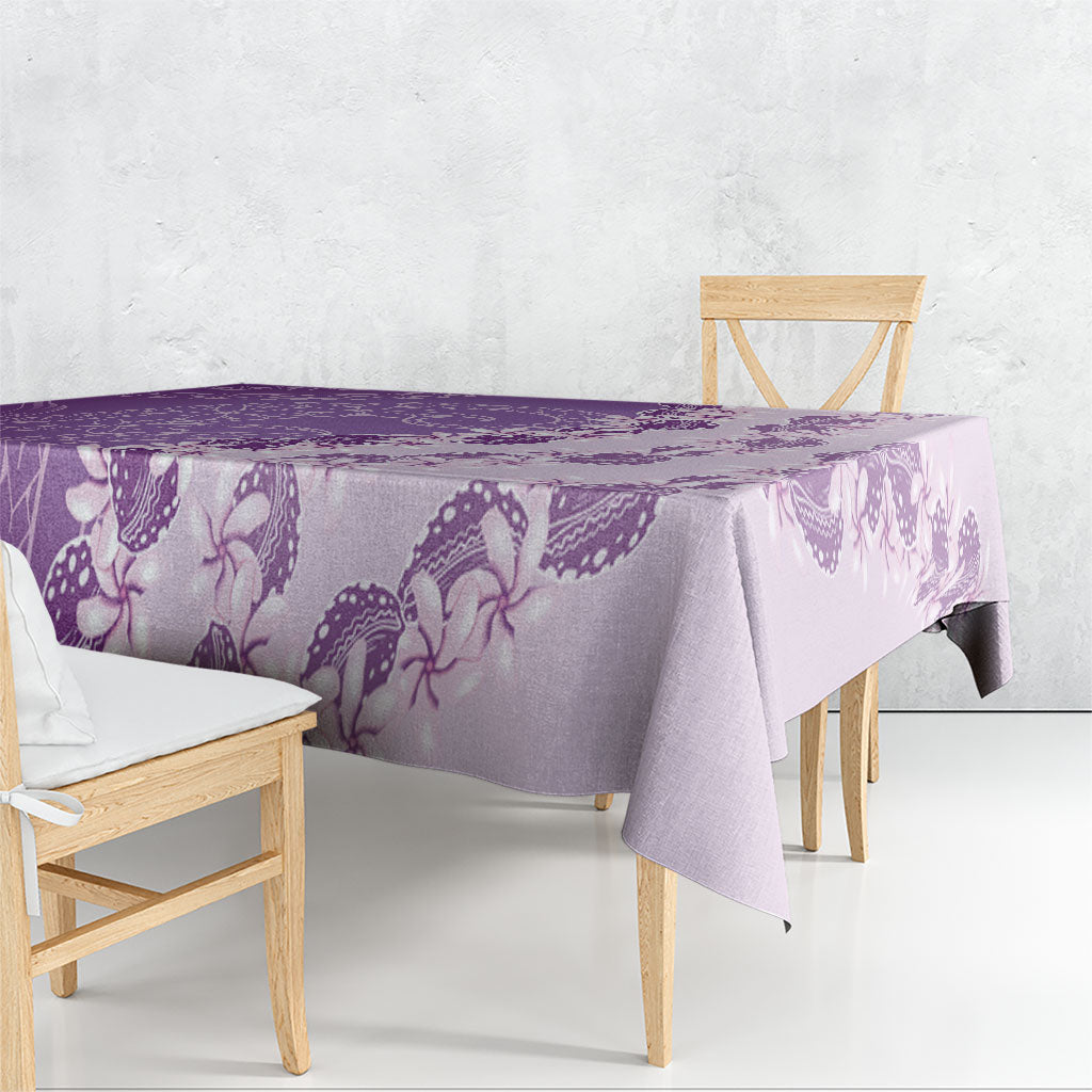 Heiva i Tahiti Tablecloth Tahitian Tiare Maori Cowrie Lei Purple