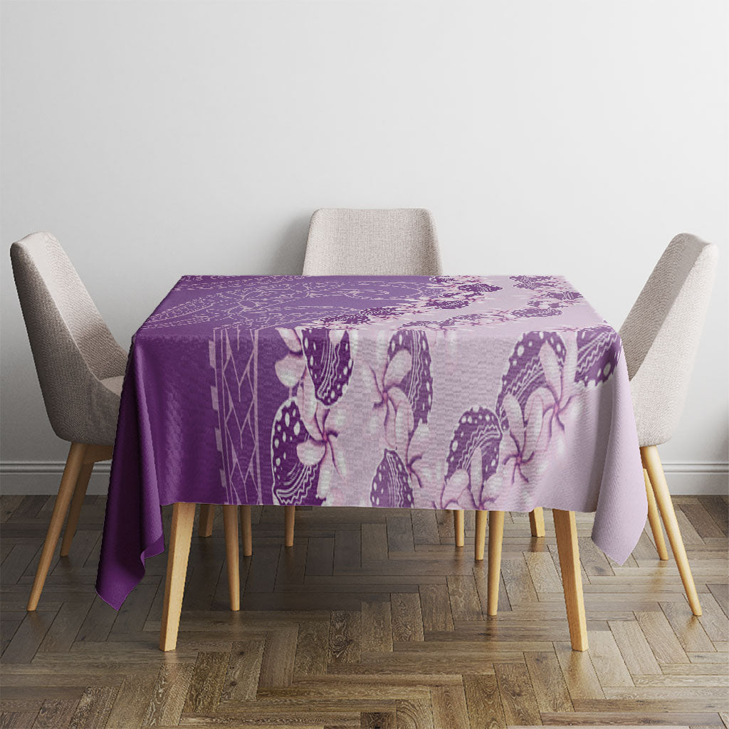 Heiva i Tahiti Tablecloth Tahitian Tiare Maori Cowrie Lei Purple