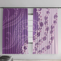 Heiva i Tahiti Window Curtain Tahitian Tiare Maori Cowrie Lei Purple LT14 With Hooks Purple - Polynesian Pride