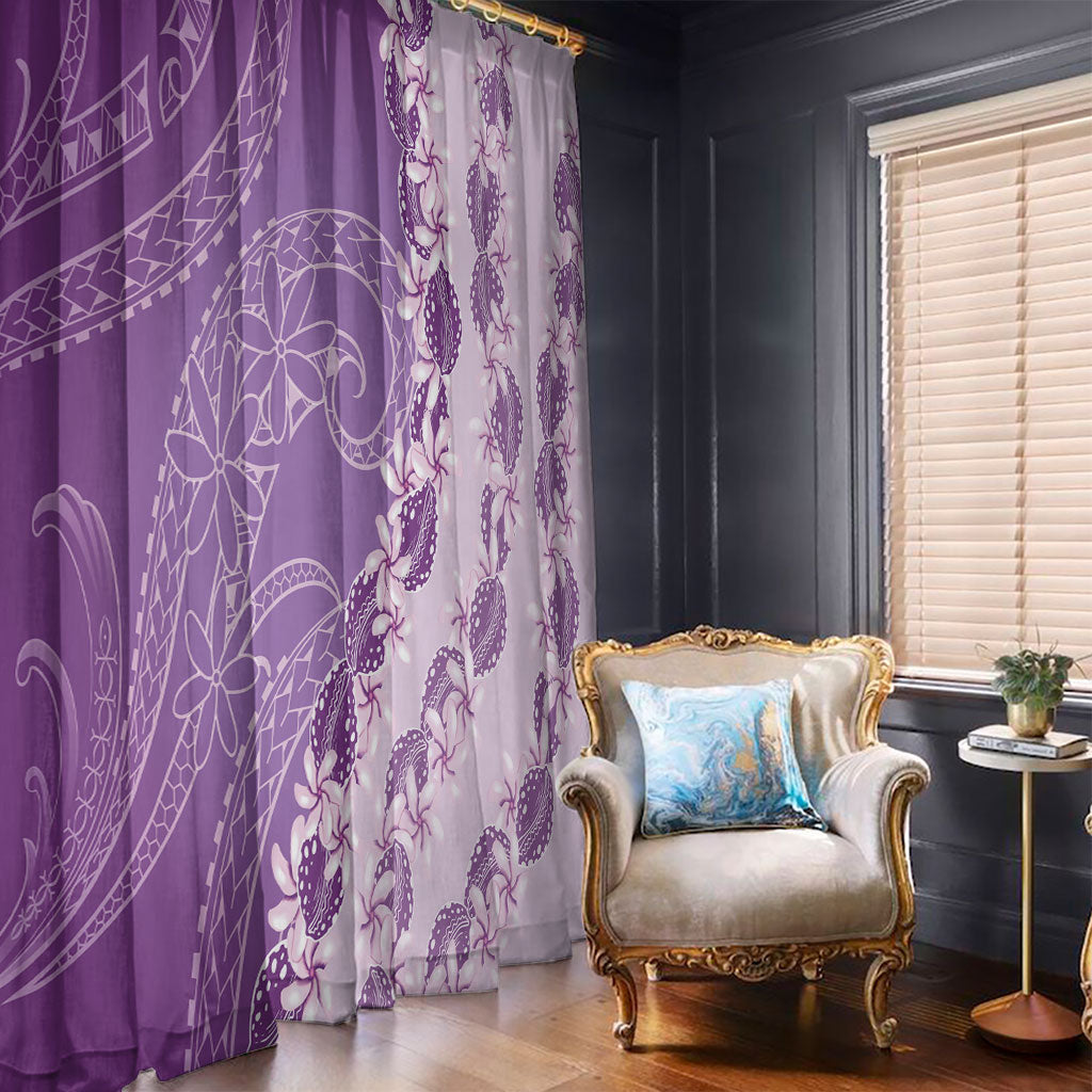 Heiva i Tahiti Window Curtain Tahitian Tiare Maori Cowrie Lei Purple LT14 - Polynesian Pride
