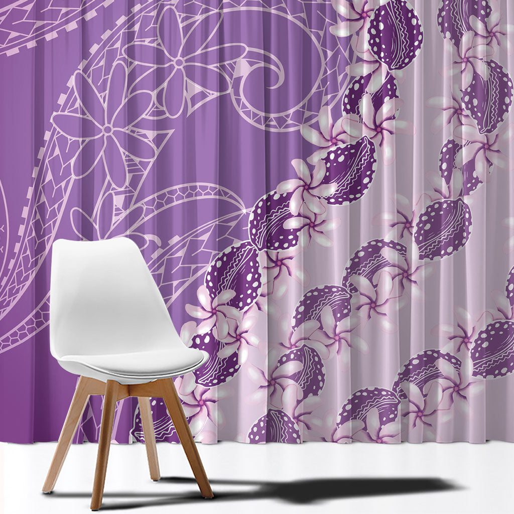 Heiva i Tahiti Window Curtain Tahitian Tiare Maori Cowrie Lei Purple LT14 - Polynesian Pride