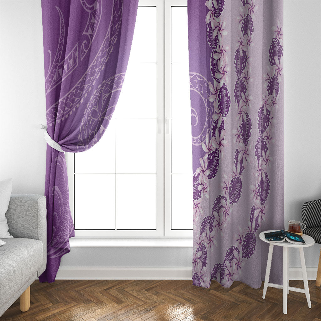 Heiva i Tahiti Window Curtain Tahitian Tiare Maori Cowrie Lei Purple LT14 - Polynesian Pride