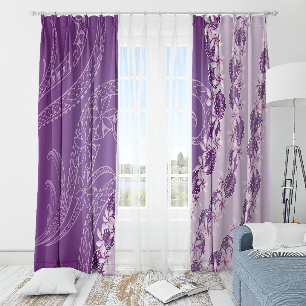 Heiva i Tahiti Window Curtain Tahitian Tiare Maori Cowrie Lei Purple LT14 - Polynesian Pride