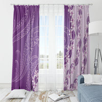Heiva i Tahiti Window Curtain Tahitian Tiare Maori Cowrie Lei Purple LT14 - Polynesian Pride