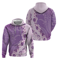 Heiva i Tahiti Zip Hoodie Tahitian Tiare Maori Cowrie Lei Purple LT14 - Polynesian Pride