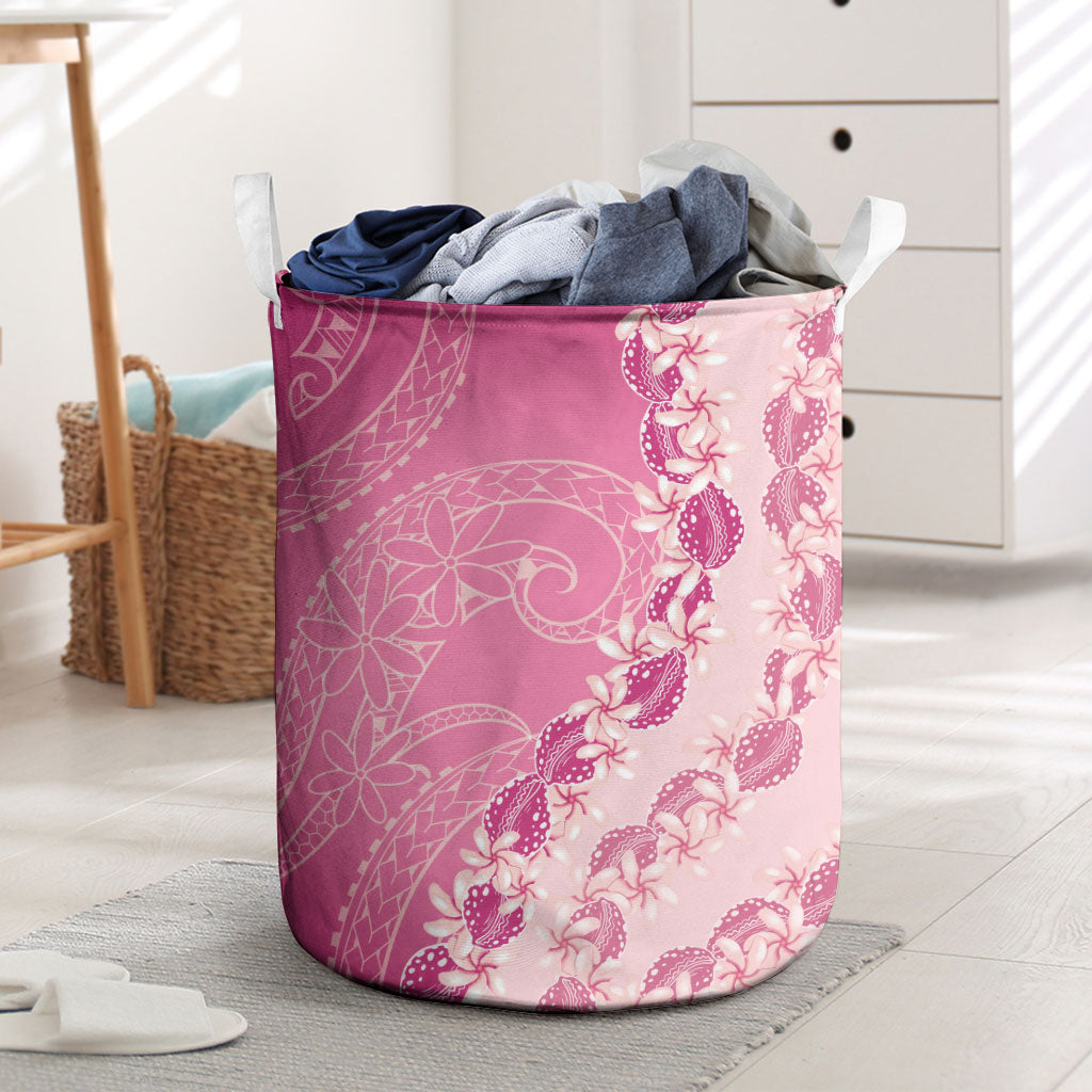 Heiva i Tahiti Laundry Basket Tahitian Tiare Maori Cowrie Lei Pink