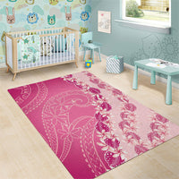 Heiva i Tahiti Area Rug Tahitian Tiare Maori Cowrie Lei Pink