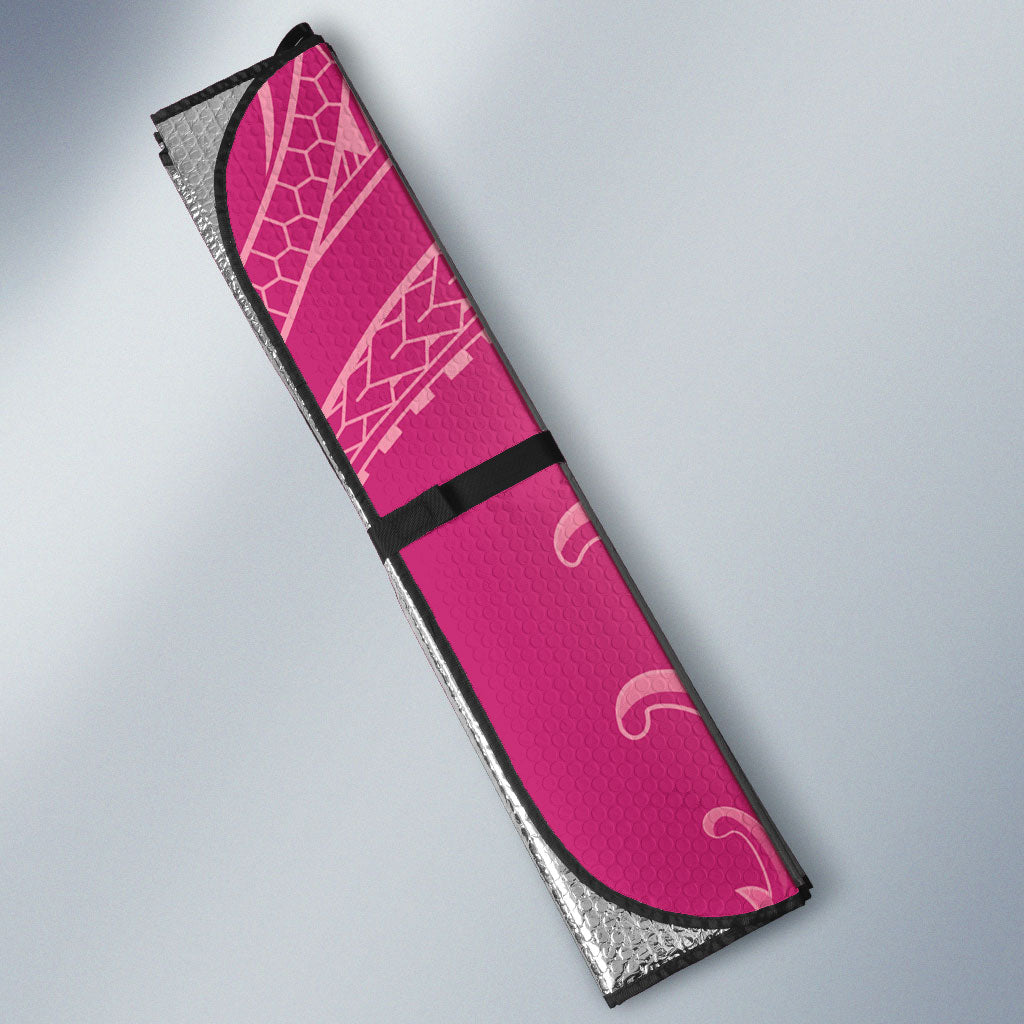 Heiva i Tahiti Auto Sun Shade Tahitian Tiare Maori Cowrie Lei Pink