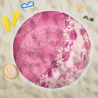 Heiva i Tahiti Beach Blanket Tahitian Tiare Maori Cowrie Lei Pink